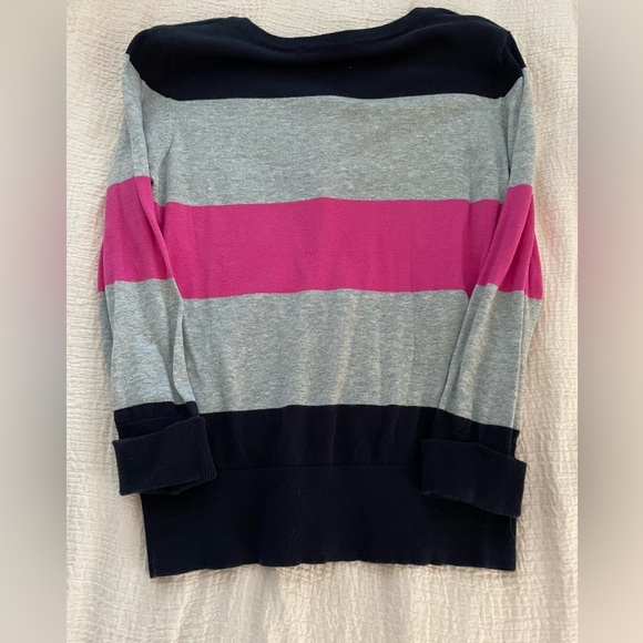 J C Penny size S cardigan - pink/gray/navy blue - Picture 4 of 4